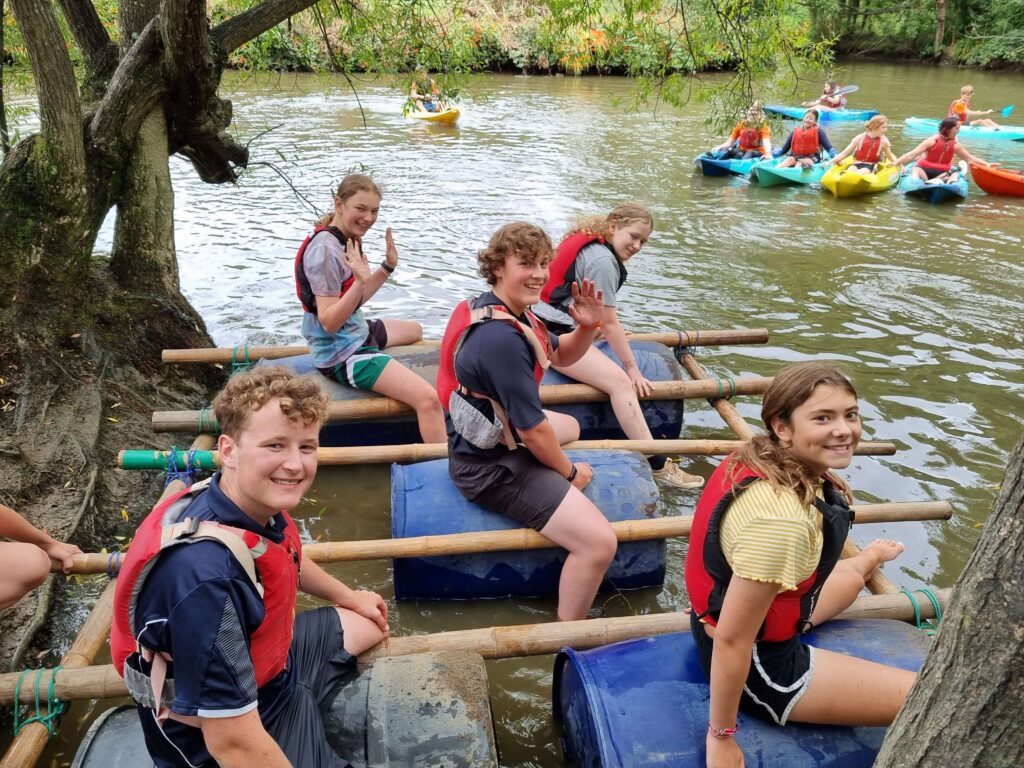 teens camp river rafting